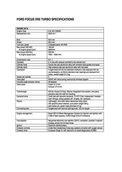 xr5 turbo specs